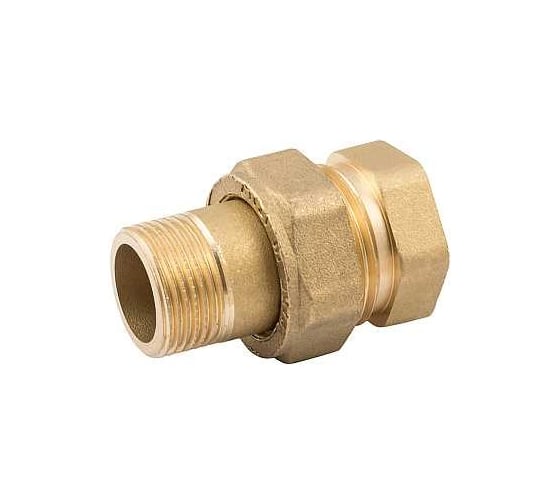 Сгон американка ELSEN Metalit прямой, НВ, 1/2", 1/2", латунь, с плоским уплотнением EBF26.12 1