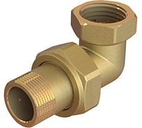 Сгон американка ELSEN Metalit угловой, НВ, 1", 1", латунь, с плоским уплотнением EBF27.10