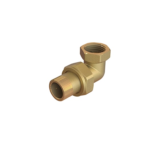 Сгон американка ELSEN Metalit угловой, НВ, 1", 1", латунь, с плоским уплотнением EBF27.10 1