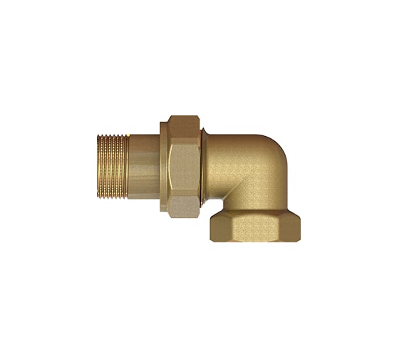 Сгон американка ELSEN Metalit угловой, НВ, 1", 1", латунь, с плоским уплотнением EBF27.10