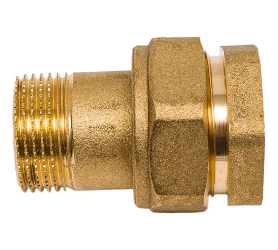 Сгон американка ELSEN Metalit прямой, НВ, 3/4", 3/4", латунь, с плоским уплотнением EBF26.34 1