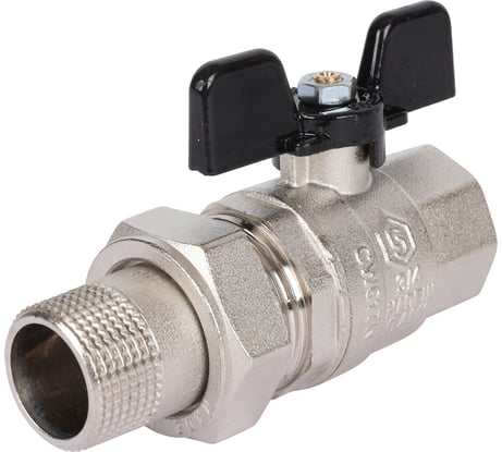 Кран шаровой полнопроходной с американкой 3/4 STOUT ВР/НР ручка бабочка SVB-0007-200020 RG00938T5RK8PT