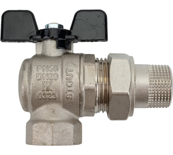 Шаровой угловой кран с американкой STOUT ВН 3/4 SVB-0008-000020 RG008Q0LA71ICC