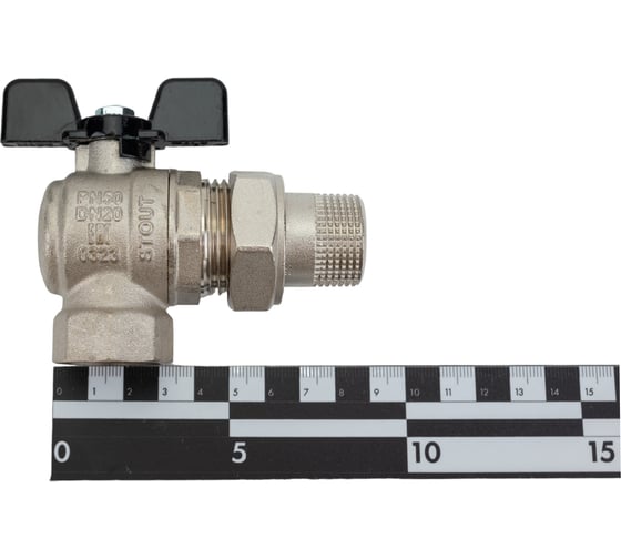 Шаровой угловой кран с американкой STOUT ВН 3/4 SVB-0008-000020 RG008Q0LA71ICC