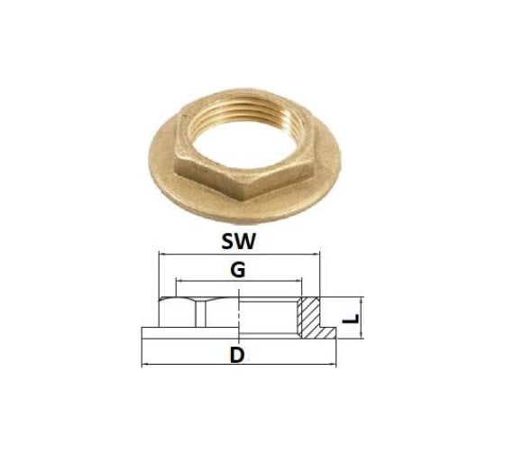 Контргайка с упором STOUT 1 1/2 SFT-0023-000112 RG008Q0PDMP3V7