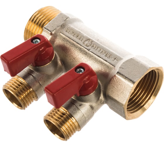 Коллектор с шаровыми кранами STOUT 1, 2 отвода 1/2 SMB 6200 011202 RG008S258GVE4N