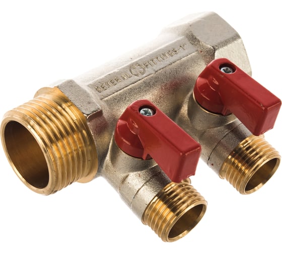 Коллектор с шаровыми кранами STOUT 1, 2 отвода 1/2 SMB 6200 011202 RG008S258GVE4N