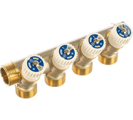 Распределительный коллектор STOUT 3/4, 4 отвода 3/4 ЕК SMB 6851 343404 RG008S37S5IFP8