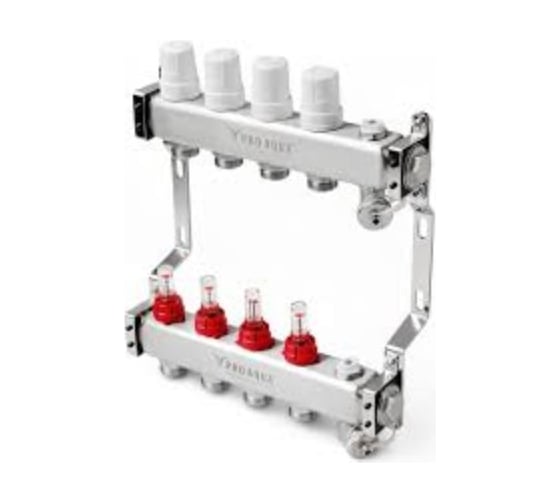 Коллекторный блок с расходомерами PRO AQUA ШК 11 выходов, 630 мм, 1x3/4 V500MB.11b