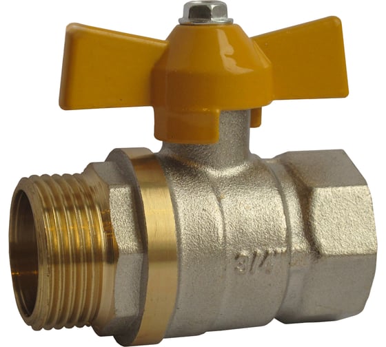 Шаровый кран Профитт газовый,1/2, латунь, ВР/НР бабочка 4828254