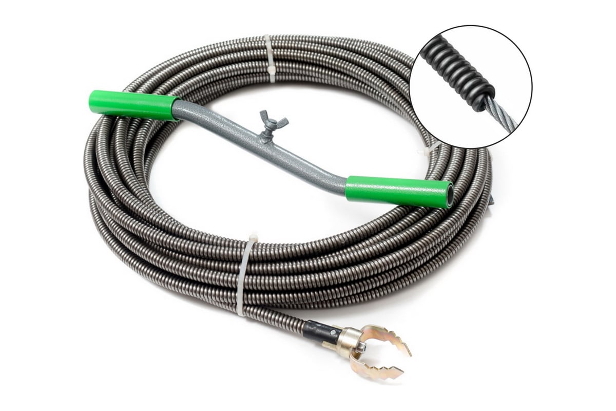 Профессиональный сантехнический усиленный трос со стальным сердечником ...