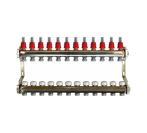Коллекторный блок для теплого пола 1x3/4EU отв.-12 Gekon GK 74112 1