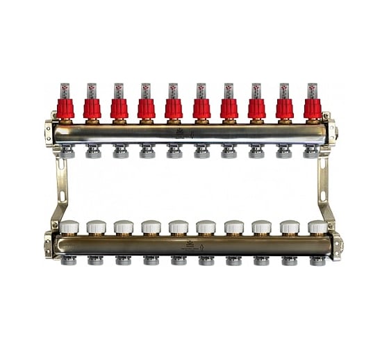 Коллекторный блок для теплого пола 1x3/4EU отв.-10 Gekon GK 74110 1