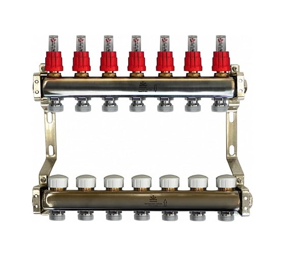 Коллекторный блок для тепл.пола 1x3/4EU отв.-7 Gekon GK 74107