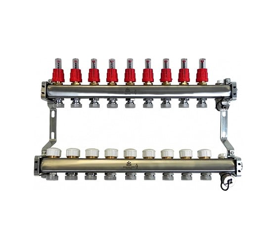 Коллекторный блок для теплого пола 1x3/4EU отв.-9 Gekon GK 72109
