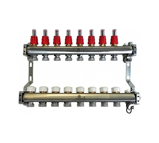 Коллекторный блок для теплого пола 1x3/4EU отв.-8 Gekon GK 72108
