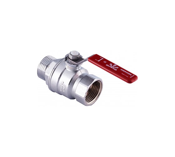 Шаровый кран Gekon хромированный с вн./нар. резьбой 1 1/2", ручка-рычаг GK 554L 112