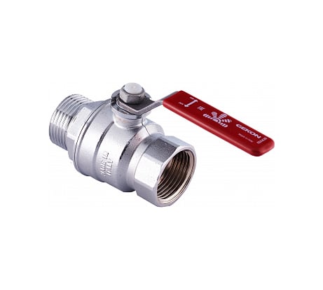 Шаровый кран Gekon хромированный с вн./нар. резьбой 1 1/4", ручка-рычаг GK 554L 114
