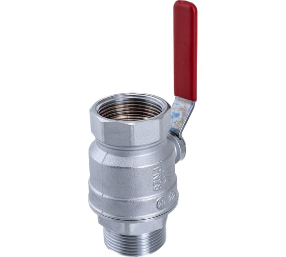 Шаровый кран Gekon хромированный с вн./нар. резьбой 1 1/4", ручка-рычаг GK 554L 114