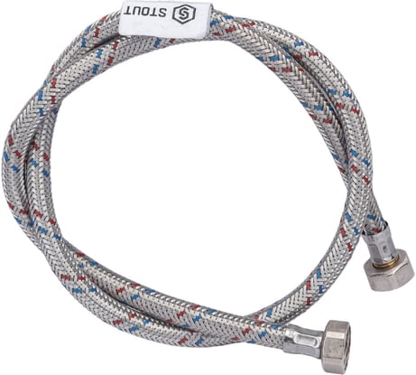 Гибкая подводка для воды ВР 1/2" х ВР 1/2", длина 1 м STOUT RG008P0SN01A91