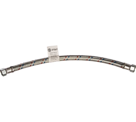 Гибкая подводка для воды ВР 3/4" х ВР 3/4", длина 600 мм STOUT SHF-0306-182020 RG008S8TKE1E9P