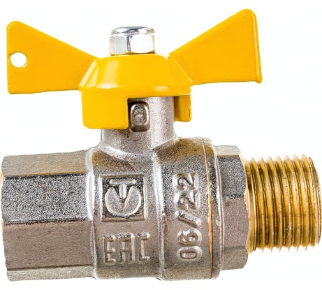 Шаровый газовый кран VALTEC VALGAS, рукоятка бабочка 1/2 вн.-нар. VT.278.N.04