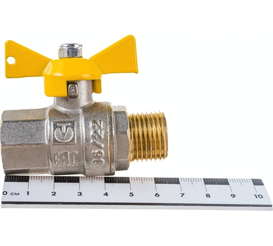 Шаровый газовый кран VALTEC VALGAS, рукоятка бабочка 1/2 вн.-нар. VT.278.N.04