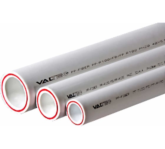 Труба VALTEC PP-FIBER арм. стекл., PN 20, 32мм белый, по 2м VTp.700.FB20.32.02