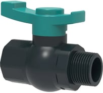 Шаровой кран Green Helper ПВХ резьба внутренняя х наружняя 1 дюйм FMB0110