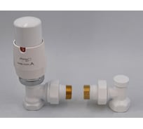 Комплект для углового подключения с термоголовкой Vario Term Elegant белый ELGS0206C/FK