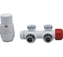 Комплект для углового подключения с термоголовкой Vario Term Twins правый белый TSGS0206CFK/P