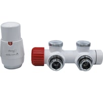 Комплект для углового подключения с термоголовкой Vario Term Twins левый белый TSGS0206CFK/L