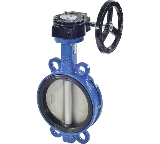 Дисковый затвор Benarmo Ду350 Ру10/16 чугунный, нерж. диск, межфланцевый, редуктор D050-01177 1