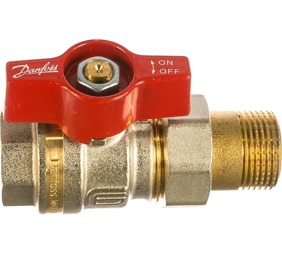 Кран шаровый Danfoss BVR-F Ду20 Ру40 м/амер полн.баб. латунь никель 065B8204 062777 1