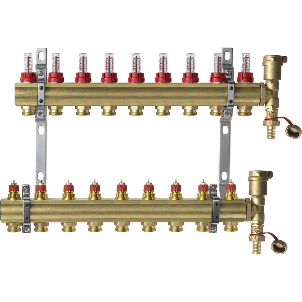 Комплект коллекторов Danfoss FHF-9F set, 9 выходов 088U0729 049528 ...
