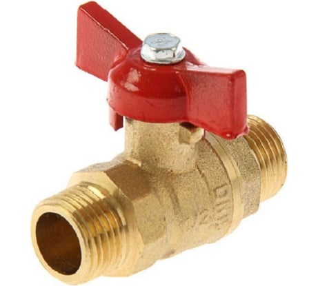 Шаровой кран Victoria 1/2 ш/ш б-ка латунный красная ручка 61-018