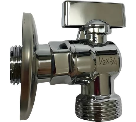 Угловой кран Victoria 1/2-3/4 хром. с отражателем 61-201