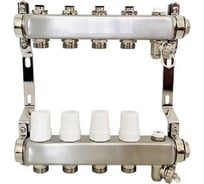 Коллекторная группа из нержавеющей стали Victoria 1"x3/4ek-10вых. (кран маевского + сливной кран) 60-210