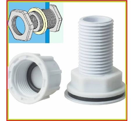 Отвод (врезка) для резервуаров с заглушкой VIVALDO пластик 3/4" нар ШГ771437