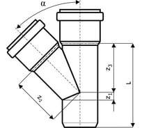 Тройник наружной канализации Ostendorf 45 градусов, 315х200 225320
