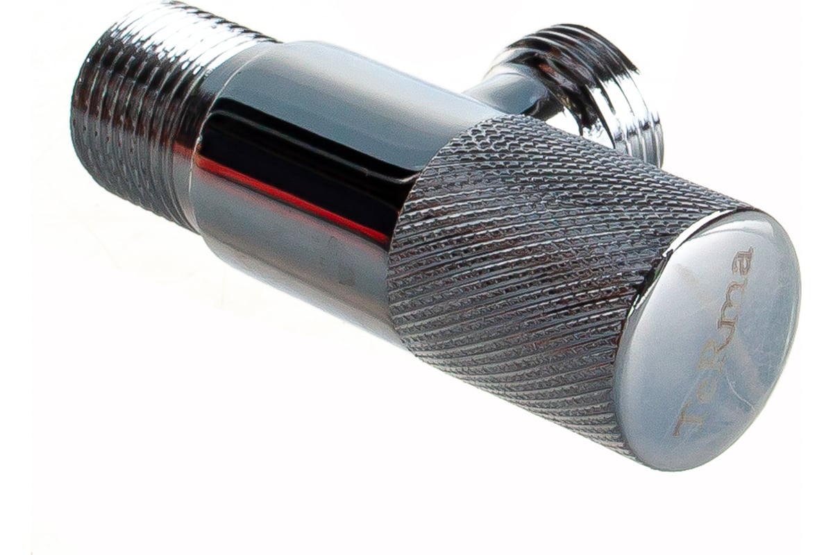 Угловой кран Terma 1/2 н/н, хромированный, ручка круглая 26215 ...