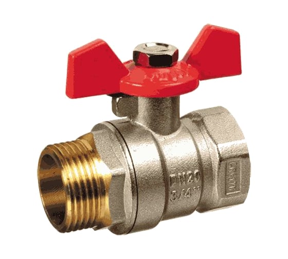 Шаровой кран Terma RED 3/4 в/н бабочка 26124
