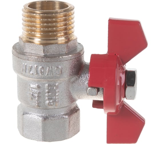 Шаровой кран Terma RED 1/2 в/н бабочка 26114