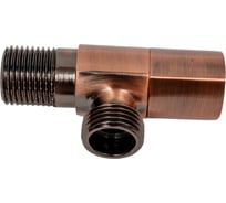 Угловой кран Terma 1/2 н/н, керамический затвор, ручка треугольная, Red bronze 26225