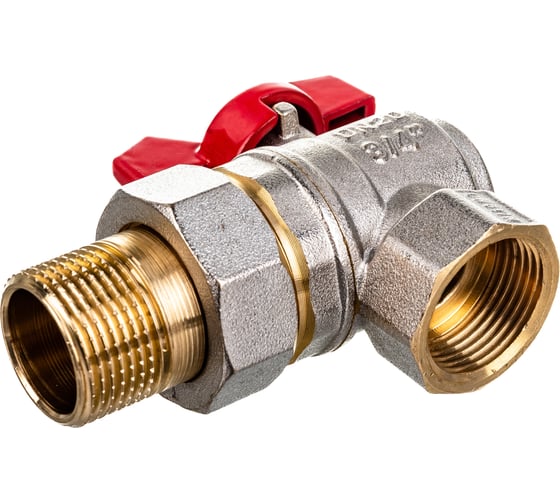 Шаровой кран Terma RED 3/4 угловой с американка 26154