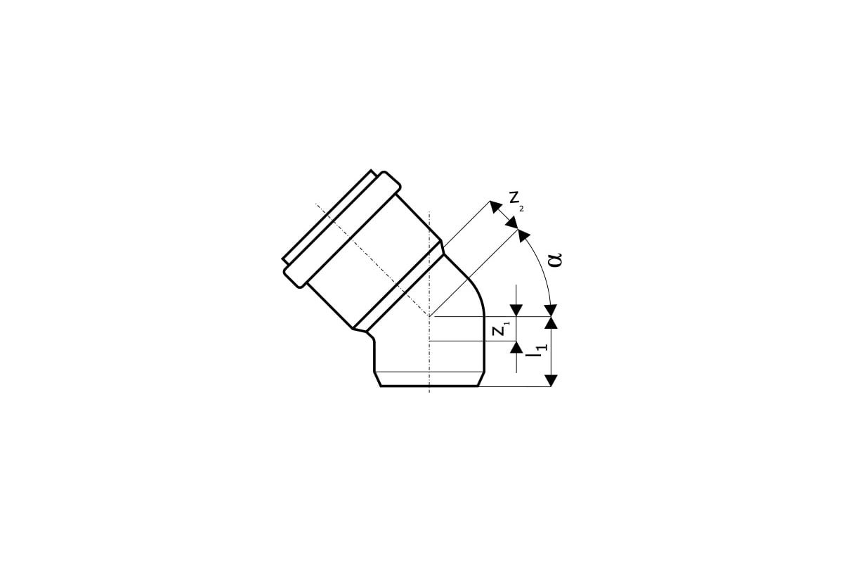 Отвод Ostendorf ливневой канализации 125 мм, 45 градусов 771420 ...