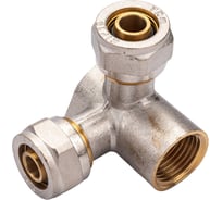 Тройник Terma 16x16x1/2 ц/ц/г с креплением 35628