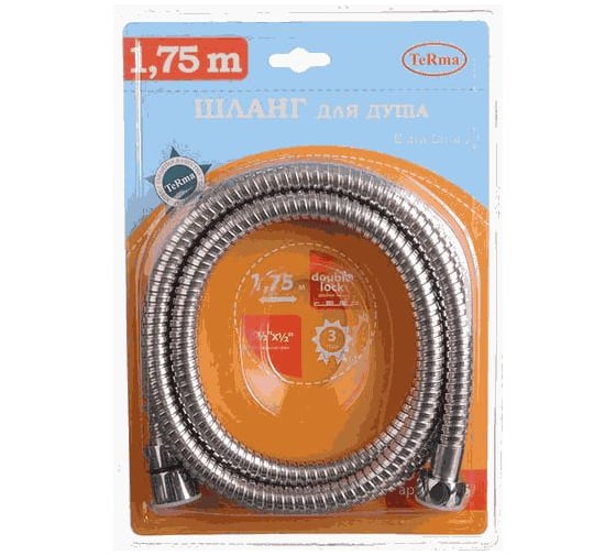 Шланг для душа Melodia della vita EXTRA STRONG 1/2х1/2 конус нерж. D14 мм, L175 см, 2-ой зажим 34542