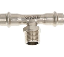 Тройник VALTEC с наружной резьбой, нержавеющая сталь 15х1/2 VTi.933.I.150415