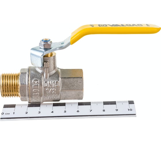 Шаровый кран VALTEC VALGAS газовый, стальная рукоятка, 1/2 в/н. VT.272.N.04